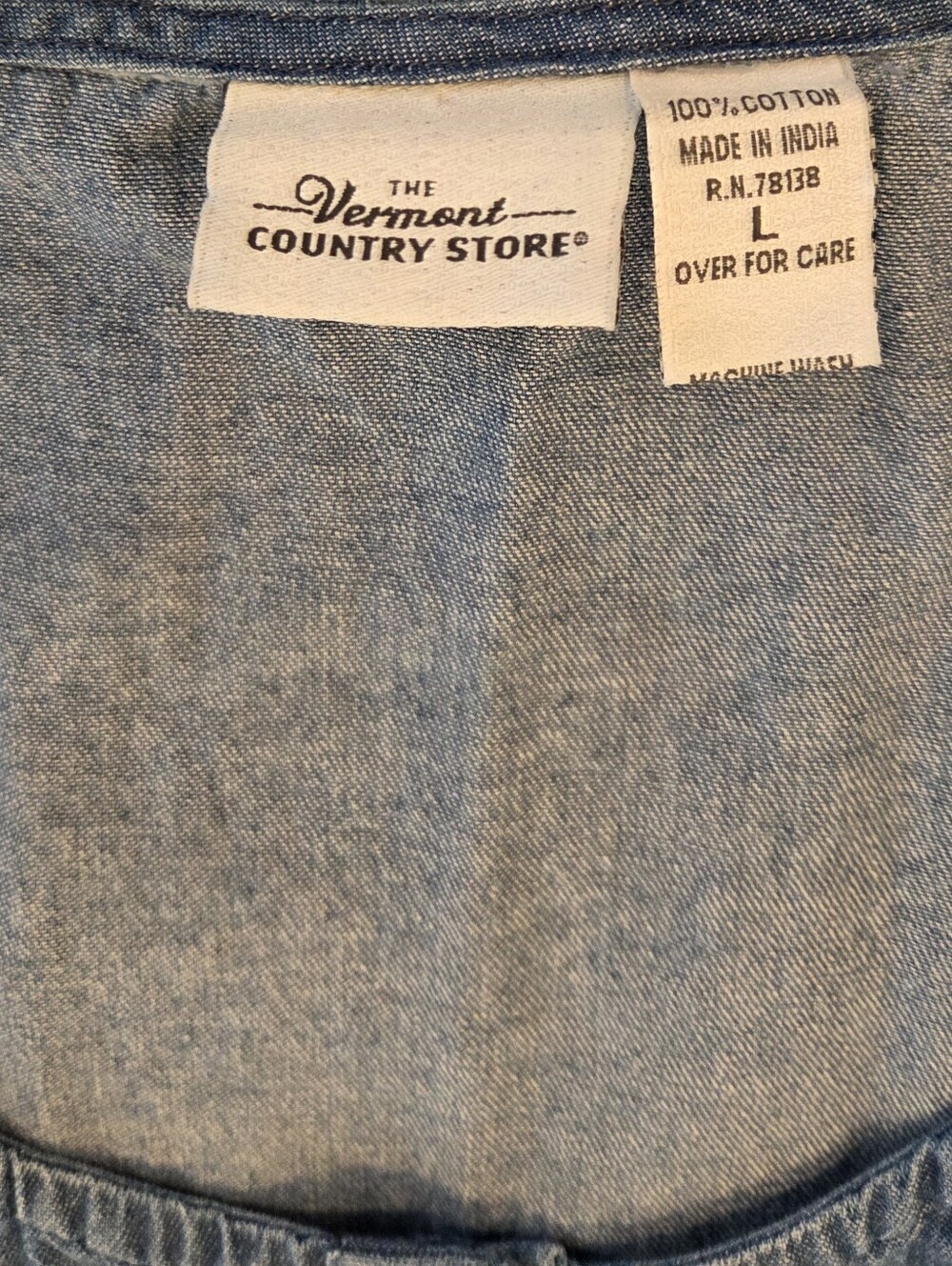 The Vermont Country Store Sleeveless Pintuck Button-Front Maxi Dress - Blue - Picture 5 of 10